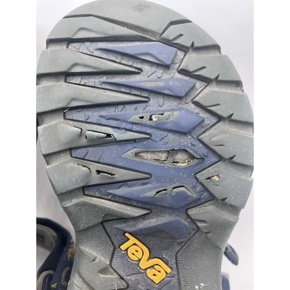 Teva Women's 7.5 Hook & Loop Adjustable Strap Sandals Blue/Gray